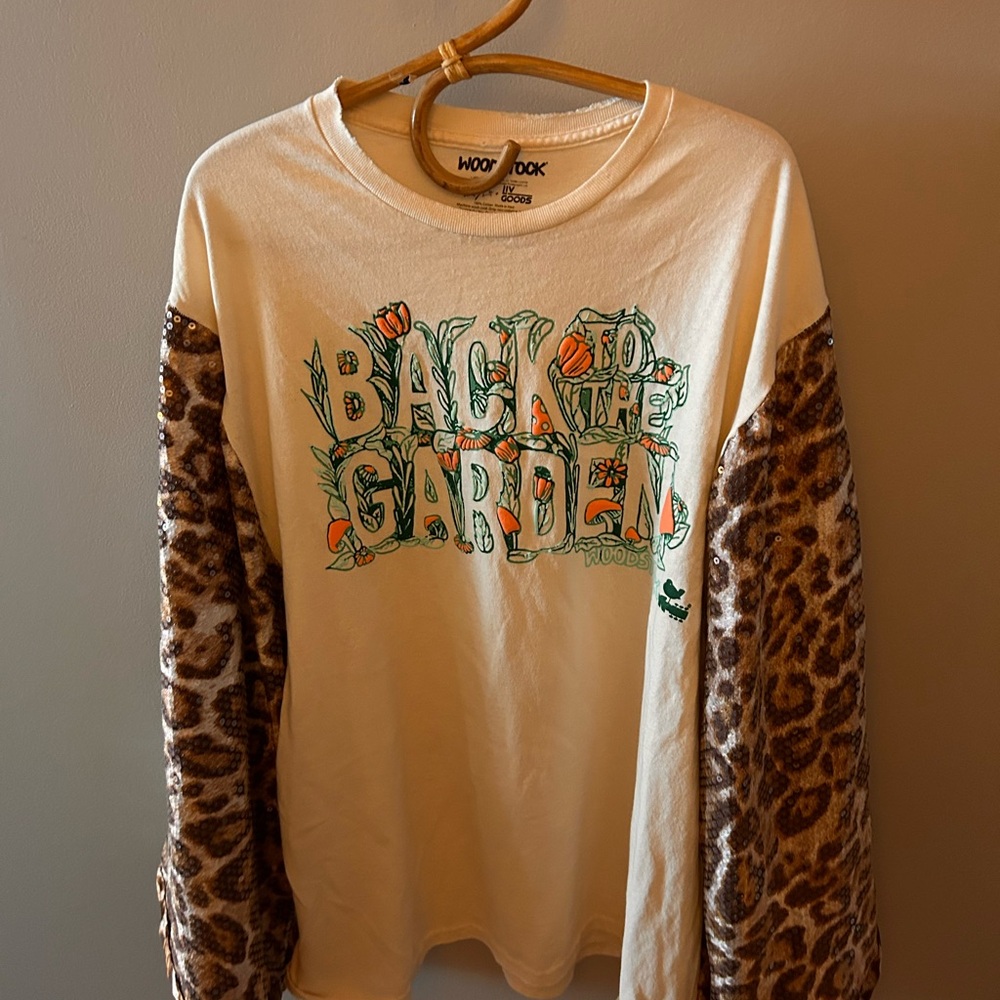 Wood Wood Cream and Brown Long Sleeve Tee